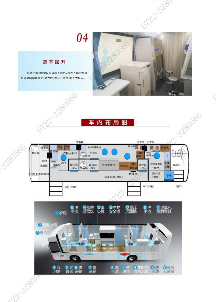 核酸检测车 P2移动生物安全实验室-可选宇通、金旅、金龙、海格、中通底盘